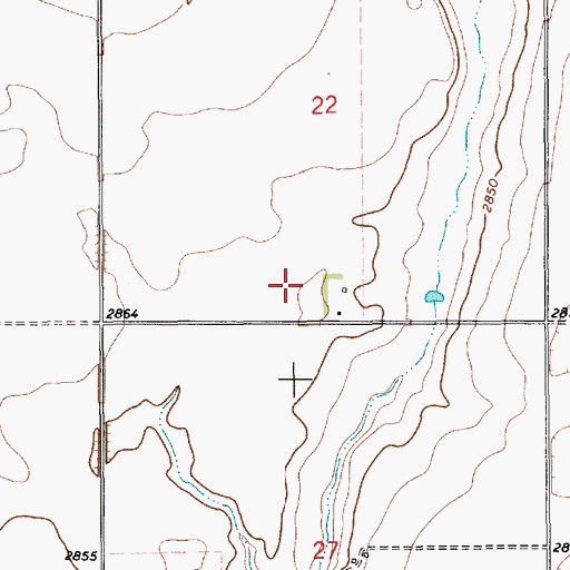 Topographic Map of 30N11E22CD__01 Well, MT