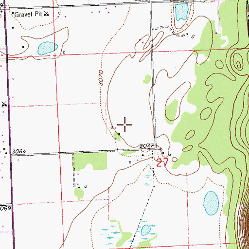 Topographic Map of 30N20W27BD__01 Well, MT
