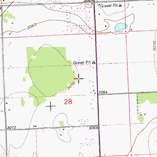 Topographic Map of 30N20W28AC__01 Well, MT