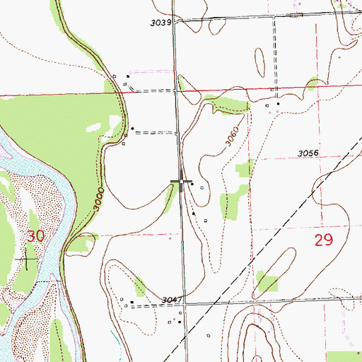 Topographic Map of 30N20W29BCBC01 Well, MT