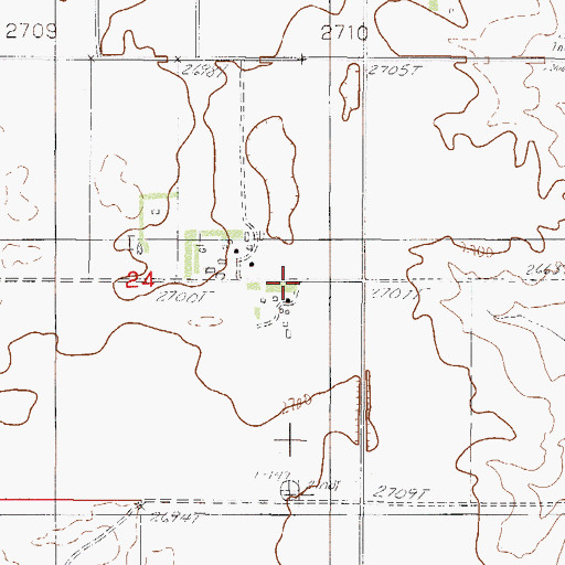 Topographic Map of 30N47E24DABA01 Well, MT