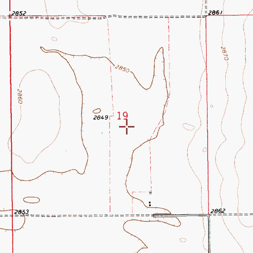 Topographic Map of 30N12E19DB__01 Well, MT