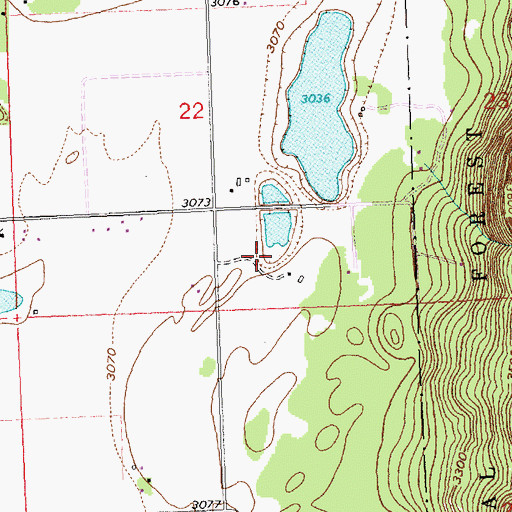 Topographic Map of 30N20W22DC__01 Well, MT
