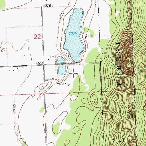 Topographic Map of 30N20W22DDBC01 Well, MT