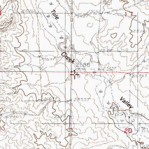 Topographic Map of 30N47E20BBBB01 Well, MT