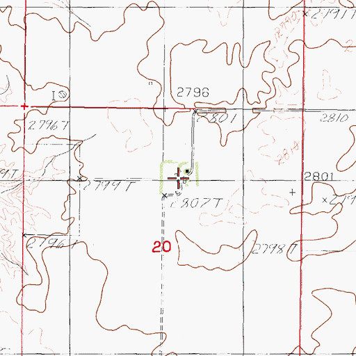 Topographic Map of 30N44E20ACBA01 Well, MT