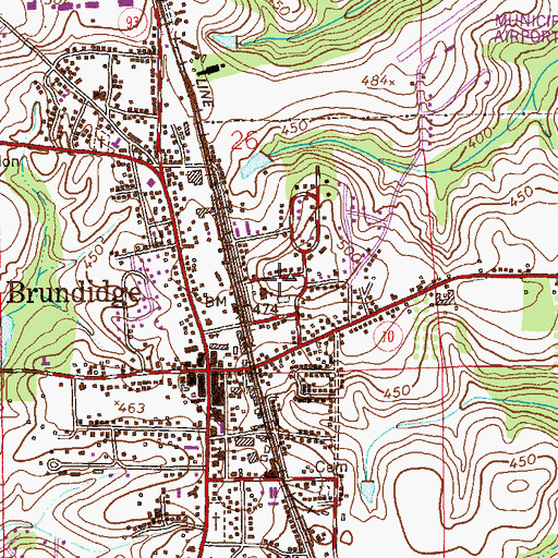 Topographic Map of Armory Park, AL