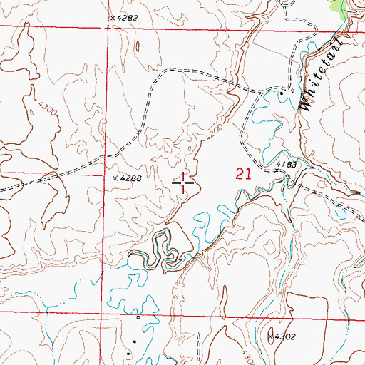 Topographic Map of 30N09W21CABB01 Well, MT