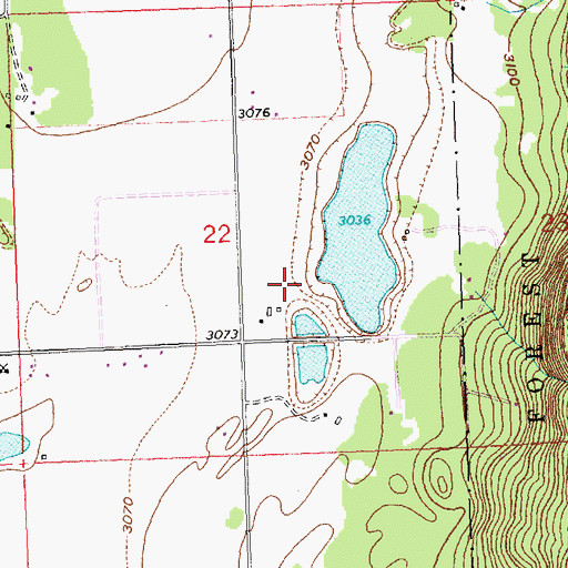 Topographic Map of 30N20W22DB__01 Well, MT