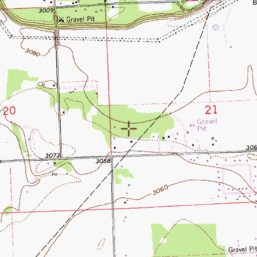 Topographic Map of 30N20W21CB__01 Well, MT