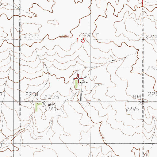 Topographic Map of 30N51E13DCBC01 Well, MT