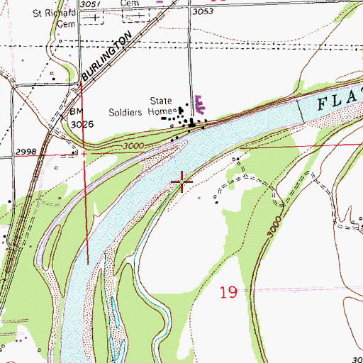 Topographic Map of 30N20W19BA__01 Well, MT