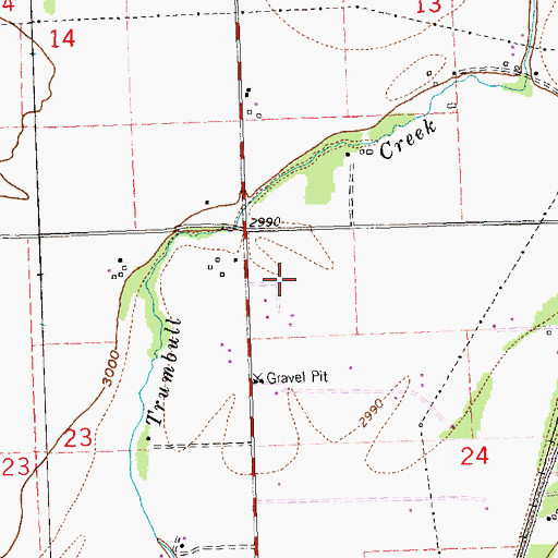 Topographic Map of 30N21W24BB__01 Well, MT