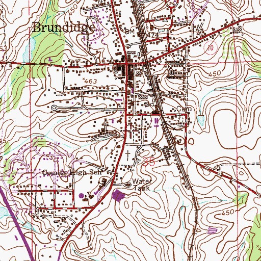 Topographic Map of Brundidge City Cemetery, AL