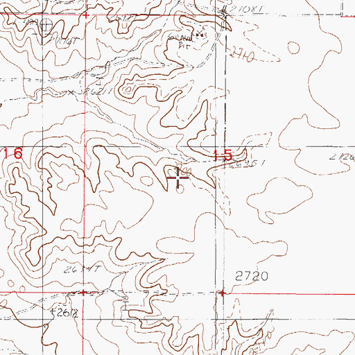 Topographic Map of 30N46E15CABD01 Well, MT
