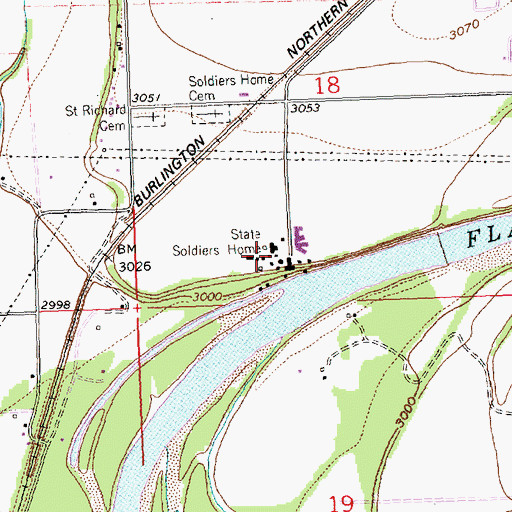 Topographic Map of 30N20W18CDCA01 Well, MT