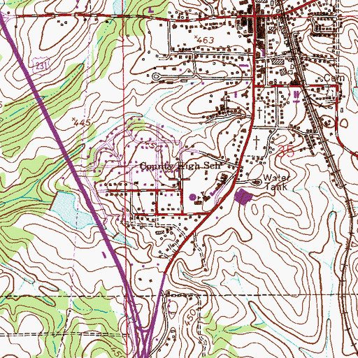 Topographic Map of Brundidge Pre-School, AL