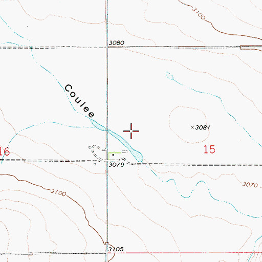 Topographic Map of 30N05E15CBBA01 Well, MT
