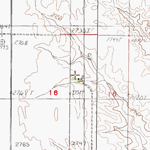 Topographic Map of 30N45E16ACBD01 Well, MT