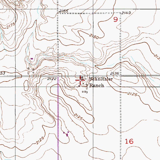 Topographic Map of 30N53E16BBAA01 Well, MT