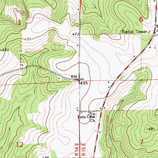 Topographic Map of Vera Cruz (historical), AL