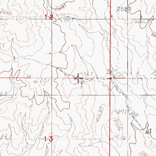 Topographic Map of 30N48E13AABB01 Well, MT