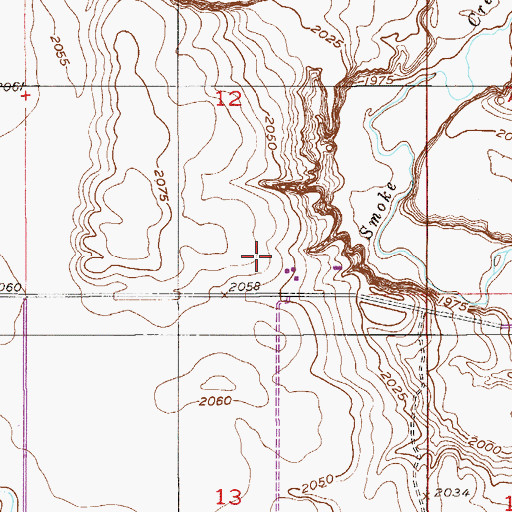 Topographic Map of 30N53E12DCCA01 Well, MT
