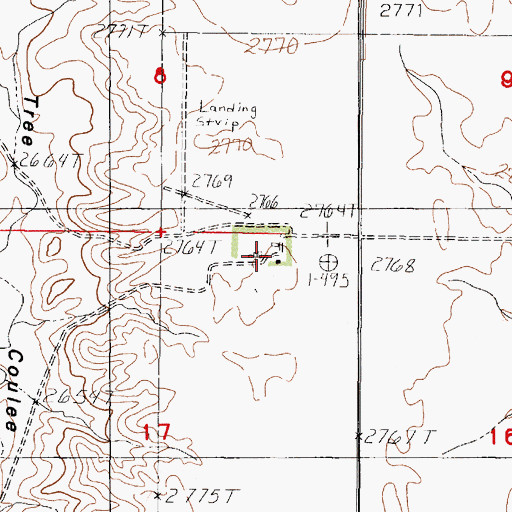 Topographic Map of 30N45E17AABB01 Well, MT