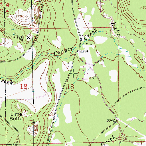 Topographic Map of 30N33W18ACDB01 Well, MT
