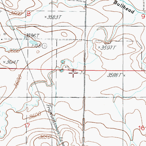 Topographic Map of 30N04W17AAAA01 Well, MT