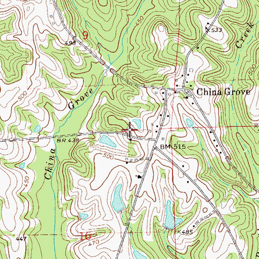 Topographic Map of China Grove Cemetery, AL