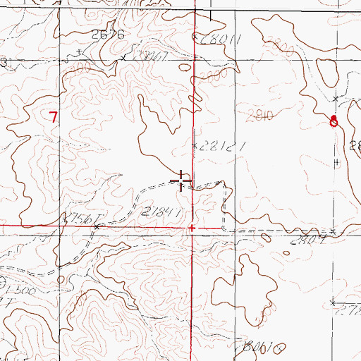 Topographic Map of 30N44E07DDD_01 Well, MT