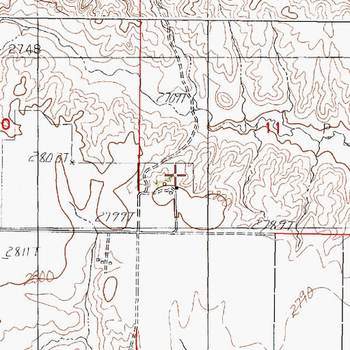 Topographic Map of 30N44E11CCAB01 Well, MT
