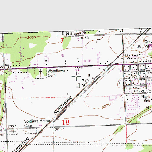 Topographic Map of 30N20W18ABAC01 Well, MT