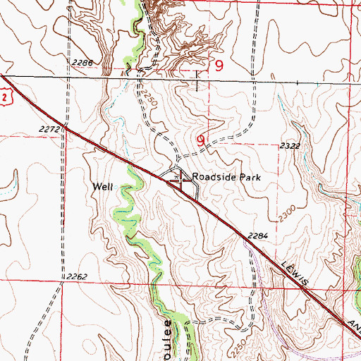 Topographic Map of 30N38E09CADB01 Well, MT