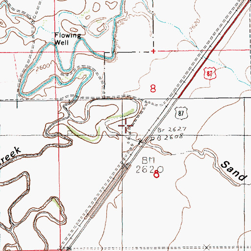 Topographic Map of 30N14E08BD__01 Well, MT