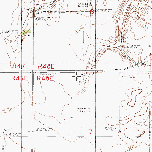 Topographic Map of 30N48E07BAAB01 Well, MT