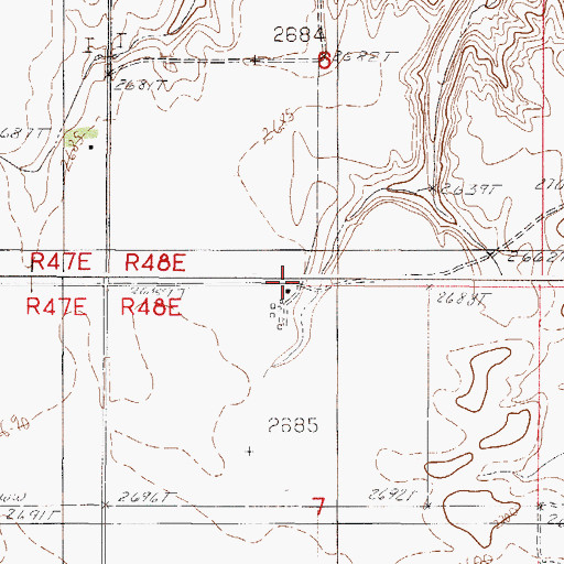 Topographic Map of 30N48E07BAAB02 Well, MT