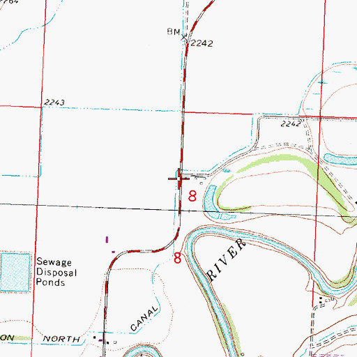 Topographic Map of 30N30E08ABCC01 Well, MT