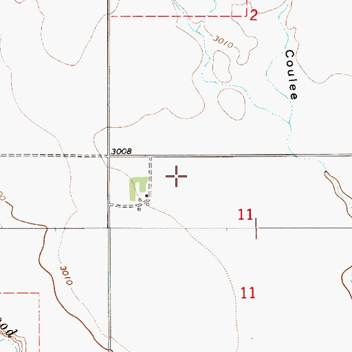 Topographic Map of 30N06E11BBBA01 Well, MT