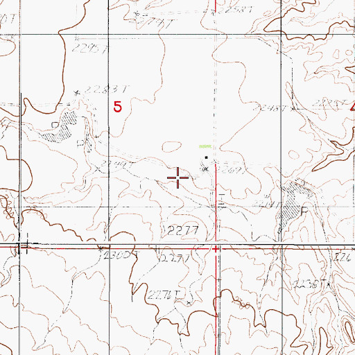 Topographic Map of 30N50E05DCAB01 Well, MT