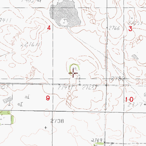 Topographic Map of 30N42E04DCDA01 Well, MT