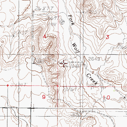 Topographic Map of 30N45E03CCBA01 Well, MT