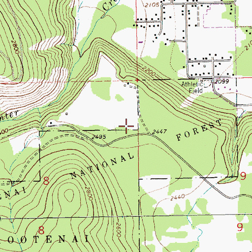 Topographic Map of 30N31W08AAD01_ Well, MT