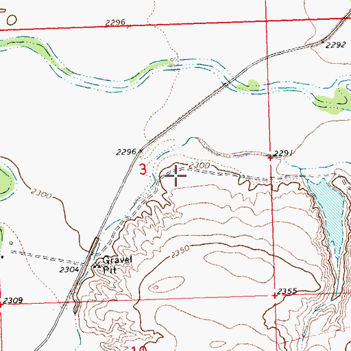Topographic Map of 30N26E03DBA_01 Well, MT