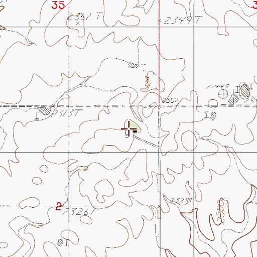 Topographic Map of 30N52E02AABD01 Well, MT