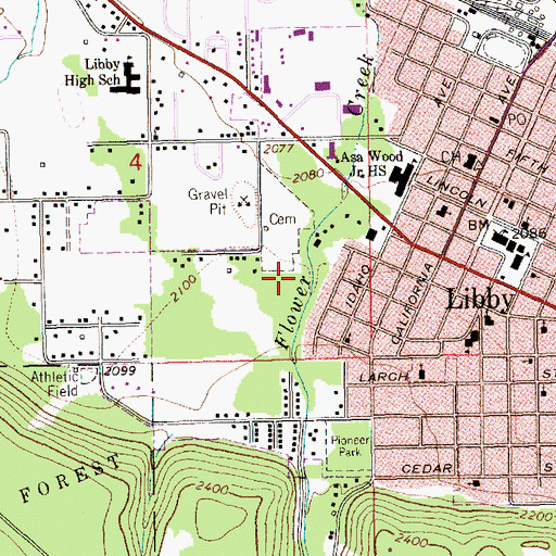 Topographic Map of 30N31W04DDB01_ Well, MT