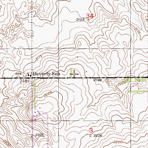 Topographic Map of 31N57E34CDDC01 Well, MT