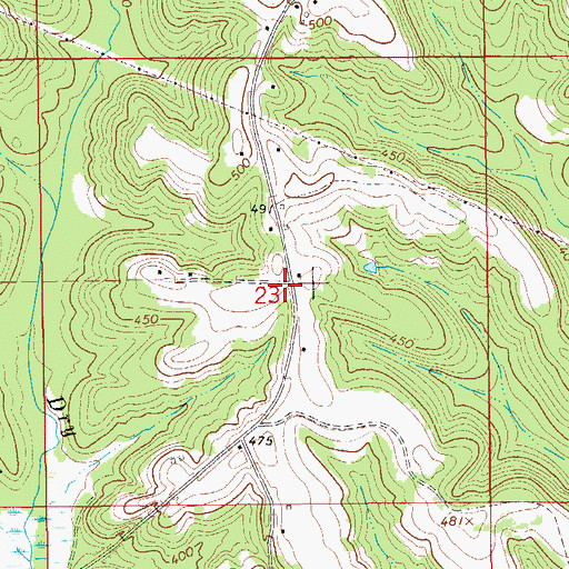 Topographic Map of Full Gospel Church, AL