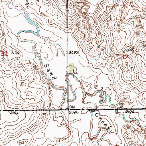 Topographic Map of 31N58E32CBCB01 Well, MT